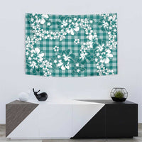 Hibiscus Pakala Aqua Teal Tapestry Tropical Floral Stylized - Polynesian Pride