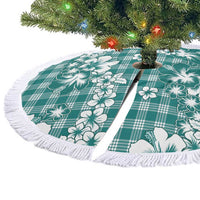 Hibiscus Pakala Aqua Teal Tree Skirt Tropical Floral Stylized - Polynesian Pride