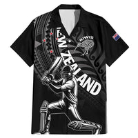 Custom New Zealand Cricket Family Matching Mermaid Dress and Hawaiian Shirt Maori Kiwi Black Fern LT01 Dad's Shirt - Short Sleeve Black - Polynesian Pride