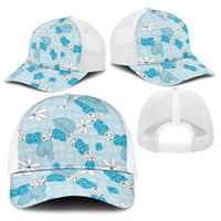 Hawaii Anthurium Tiare Pikake Lei Baseball Net Cap UliUli Lauhala Art Pattern