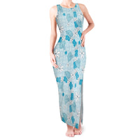 Hawaii Anthurium Tiare Pikake Lei Tank Maxi Dress UliUli Lauhala Art Pattern