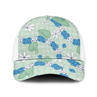 Hawaii Anthurium Tiare Pikake Lei Baseball Net Cap Omaomao Lauhala Art Pattern
