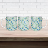 Hawaii Anthurium Tiare Pikake Lei Ceramic Mug Omaomao Lauhala Art Pattern