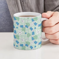 Hawaii Anthurium Tiare Pikake Lei Ceramic Mug Omaomao Lauhala Art Pattern