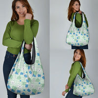 Hawaii Anthurium Tiare Pikake Lei Grocery Bag Omaomao Lauhala Art Pattern