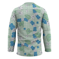 Hawaii Anthurium Tiare Pikake Lei Hockey Jersey Omaomao Lauhala Art Pattern