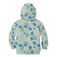 Hawaii Anthurium Tiare Pikake Lei Kid Hoodie Omaomao Lauhala Art Pattern