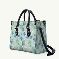 Hawaii Anthurium Tiare Pikake Lei Leather Bag Omaomao Lauhala Art Pattern