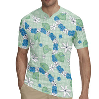 Hawaii Anthurium Tiare Pikake Lei Rugby Jersey Omaomao Lauhala Art Pattern