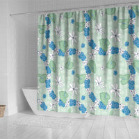 Hawaii Anthurium Tiare Pikake Lei Shower Curtain Omaomao Lauhala Art Pattern