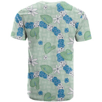 Hawaii Anthurium Tiare Pikake Lei T Shirt Omaomao Lauhala Art Pattern
