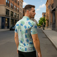 Hawaii Anthurium Tiare Pikake Lei Zipper Polo Shirt Omaomao Lauhala Art Pattern