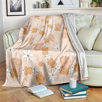 Hawaii Anthurium Tiare Pikake Lei Blanket Alani Lauhala Art Pattern