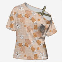 Hawaii Anthurium Tiare Pikake Lei Cross Shoulder Shirt Alani Lauhala Art Pattern
