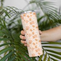 Hawaii Anthurium Tiare Pikake Lei Skinny Tumbler Alani Lauhala Art Pattern