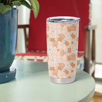 Hawaii Anthurium Tiare Pikake Lei Tumbler Cup Alani Lauhala Art Pattern