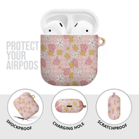 Hawaii Anthurium Tiare Pikake Lei AirPods Case Akala Lauhala Art Pattern
