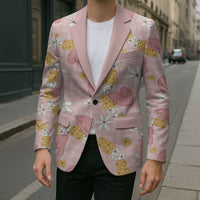 Hawaii Anthurium Tiare Pikake Lei Blazer Akala Lauhala Art Pattern