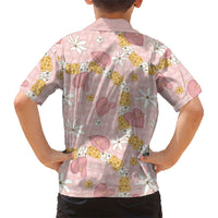 Hawaii Anthurium Tiare Pikake Lei Family Matching Summer Maxi Dress and Hawaiian Shirt Akala Lauhala Art Pattern