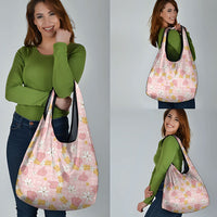 Hawaii Anthurium Tiare Pikake Lei Grocery Bag Akala Lauhala Art Pattern