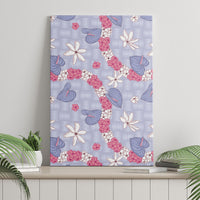 Hawaii Anthurium Tiare Pikake Lei Canvas Wall Art Poni Lauhala Art Pattern