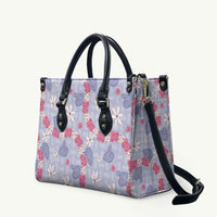 Hawaii Anthurium Tiare Pikake Lei Leather Bag Poni Lauhala Art Pattern