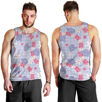 Hawaii Anthurium Tiare Pikake Lei Men Tank Top Poni Lauhala Art Pattern