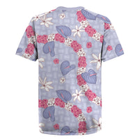 Hawaii Anthurium Tiare Pikake Lei Rugby Jersey Poni Lauhala Art Pattern