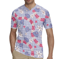 Hawaii Anthurium Tiare Pikake Lei Rugby Jersey Poni Lauhala Art Pattern