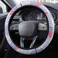 Hawaii Anthurium Tiare Pikake Lei Steering Wheel Cover Poni Lauhala Art Pattern