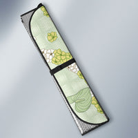 Hawaii Anthurium Tiare Pikake Lei Auto Sun Shade Sage Green Lauhala Art Pattern