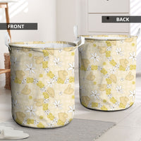 Hawaii Anthurium Tiare Pikake Lei Laundry Basket Melemele Lauhala Art Pattern