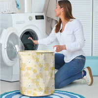 Hawaii Anthurium Tiare Pikake Lei Laundry Basket Melemele Lauhala Art Pattern