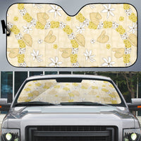 Hawaii Anthurium Tiare Pikake Lei Auto Sun Shade Melemele Lauhala Art Pattern