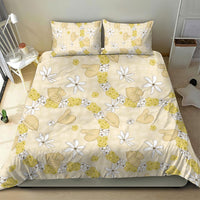 Hawaii Anthurium Tiare Pikake Lei Bedding Set Melemele Lauhala Art Pattern