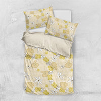 Hawaii Anthurium Tiare Pikake Lei Bedding Set Melemele Lauhala Art Pattern