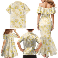 Hawaii Anthurium Tiare Pikake Lei Family Matching Mermaid Dress and Hawaiian Shirt Melemele Lauhala Art Pattern LT01 - Polynesian Pride
