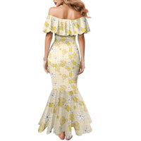 Hawaii Anthurium Tiare Pikake Lei Family Matching Mermaid Dress and Hawaiian Shirt Melemele Lauhala Art Pattern LT01 - Polynesian Pride