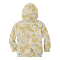 Hawaii Anthurium Tiare Pikake Lei Kid Hoodie Melemele Lauhala Art Pattern