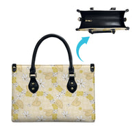 Hawaii Anthurium Tiare Pikake Lei Leather Bag Melemele Lauhala Art Pattern