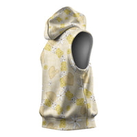 Hawaii Anthurium Tiare Pikake Lei Sleeveless Hoodie Melemele Lauhala Art Pattern