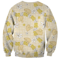 Hawaii Anthurium Tiare Pikake Lei Sweatshirt Melemele Lauhala Art Pattern
