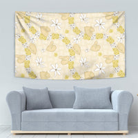 Hawaii Anthurium Tiare Pikake Lei Tapestry Melemele Lauhala Art Pattern