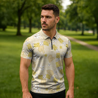 Hawaii Anthurium Tiare Pikake Lei Zipper Polo Shirt Melemele Lauhala Art Pattern