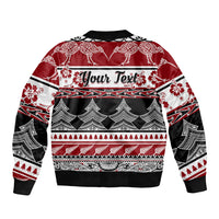 Custom New Zealand Christmas Bomber Jacket Maori Meri Kirihimete Moko LT01 - Polynesian Pride