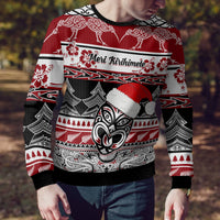 Personalised New Zealand Christmas Ugly Christmas Sweater Maori Meri Kirihimete Moko LT01 - Polynesian Pride