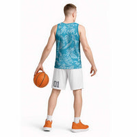 Tahiti Ninamu Tiare Floral Basketball Jersey Monstera Palm Tropical Leaves - Polynesian Pride