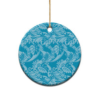 Tahiti Ninamu Tiare Floral Ceramic Ornament Monstera Palm Tropical Leaves - Polynesian Pride