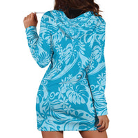 Tahiti Ninamu Tiare Floral Hoodie Dress Monstera Palm Tropical Leaves - Polynesian Pride