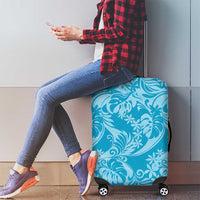 Tahiti Ninamu Tiare Floral Luggage Cover Monstera Palm Tropical Leaves - Polynesian Pride
